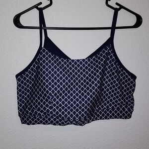 Navy Geometric Women's Sleepwear Top